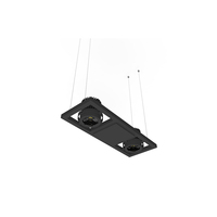 Petite lampe suspendue carrée moderne pour bureau à domicile avec LED à intensité variable, garantie de 5 ans, installation facile, 2 downlights