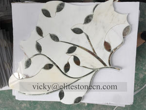 Murales de mármol de cristal con diseño de flores hechas a mano, arte de mosaico personalizado para Hotel, Villa, sala de estar, decoración de pared de entrada - Product Image 4