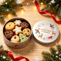 Boîte à biscuits de Noël ronde écologique et recyclable, petit MOQ, logo personnalisable, étui festif pour biscuits au gingembre, pour friandises