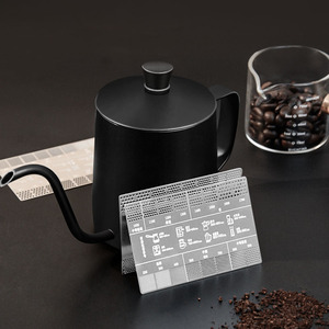 Carte de référence pour moulin à café, règle de comparaison de la finesse en acier inoxydable pour filtre à expresso, outils de préparation du café filtre - Product Image 2