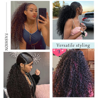 Haute qualité court Afro bouclés queue de cheval morceau de cheveux pour les femmes noires Extension de queue de cheval Afro cordon bouclés queue de cheval