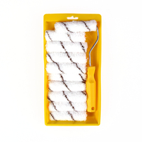 Ensemble de rouleaux à peinture personnalisés de 4 pouces, 12 pièces, avec plateau, cadre et noyaux de rouleau rayés pour la décoration professionnelle, OEM pris en charge