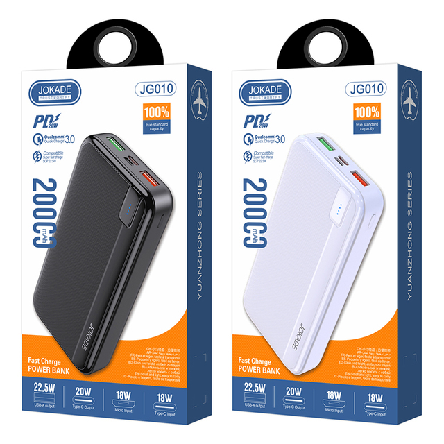 KAKUSIGA&JOKADE PD Charging Power Bank Manufacturer Fast Charging Power Bank 20000mAh PD20W QC 22.5W
