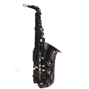 <span class=keywords><strong>Saxofón</strong></span> <span class=keywords><strong>alto</strong></span> de latón de alta calidad, acabado en níquel negro mate, instrumento de práctica y presentación en Mi bemol, precios al por mayor - Product Image 1