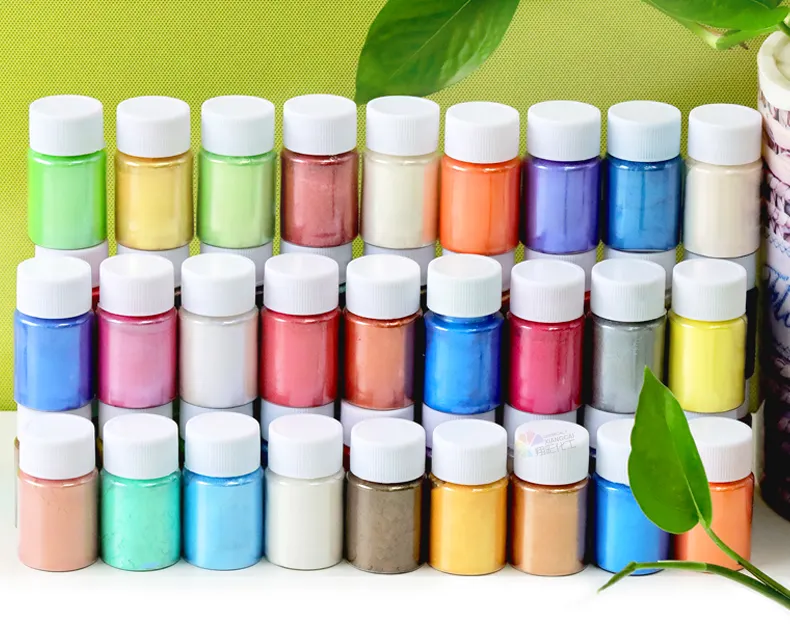 24 Colors Bulk Mica Powder Sets Neon Metallic Mica Powder Pigment For Candles/Cosmetic/Nails/Soap Making/Epoxy Resin