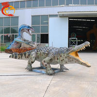 Modelo de Animal Animatrónico, Escultura de Cocodrilo, Robot Mecánico Eléctrico de Gran Escala, Tamaño Real, para Actividades de Zoológico