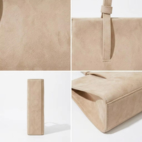 Sac à bandoulière East-West en daim de luxe vintage années 90 pour femme, sac fourre-tout de travail, personnalisable avec logo privé