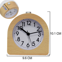 EMAF Reloj Despertador Analógico de Cuarzo de Madera para Dormitorio, Mecanismo de Resorte de Manos, Despertador de Mesa, Reloj de Escritorio Silencioso con Retroiluminación para Niños