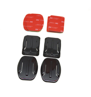 2 supports adhésifs plats et 2 supports adhésifs incurvés pour casque, compatibles avec les caméras GoPro Hero 14 13 / Mission 1 / Mission1 Pro / Insta360 / DJI Osmo Action