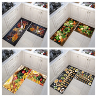 Ensemble de tapis de sol de cuisine en velours de cristal antidérapant de luxe fourni par la Chine tapis de cuisine lavables pour la décoration intérieure moderne