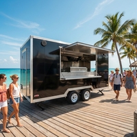 Remorque alimentaire commerciale compacte, camion de restauration rapide, pneus premium, supports robustes, fourgonnette de cuisine mobile, en acier inoxydable pour confiseries