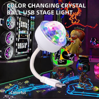 Lumière LED DMX512 IP20 en PVC durable à changement de couleur, type boule de cristal, avec chargeur USB pour effets de scène