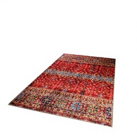 Adiva Türkischer Jacquard-Gewebter Maschinengefertigter Teppich Rutschfester Gummirücken Geometrisches Muster Niedrigflorig für Wohnzimmer