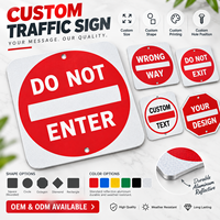 Panneau de signalisation routière en aluminium « Ne pas entrer », impression de logo personnalisable, réfléchissant, imperméable, durable, panneau d'avertissement routier pour parking