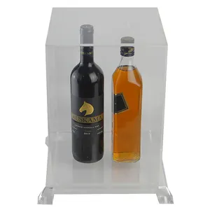 عرض مربع للهدايا عليه شعار مخصص عرض مرآة زجاجة حامل عروض النبيذ