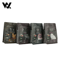 Sacs d'emballage pour aliments pour animaux de compagnie personnalisés imprimés, réutilisables, à fond plat et à soufflets latéraux, de 1 kg, 8 kg, 10 kg, avec fermeture éclair Velcro