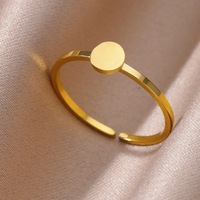 Minimalistischer Siegelring aus 18K vergoldetem Edelstahl, personalisierbar, rund, blanko, Hochzeitsgeschenk für Frauen