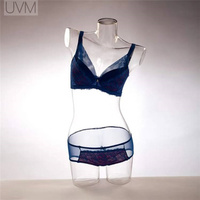 Mannequin demi-corps féminin en plastique de Mannequin féminin transparent pour l'affichage de vêtement avec la hauteur de Base en métal réglable