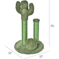 Griffoir pour chat d'intérieur en sisal et bois écologique, 4 niveaux, triple poteau, avec boule suspendue, grand modèle (27"H), vert