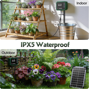 Eight Watt <b>Solar</b> <b>Powered</b> Watering Computer 30 Droppers System No Tap Balcony Garden Potted Plants Greenhouse Irrigation <b>Kit</b> Devi - Product Image 2