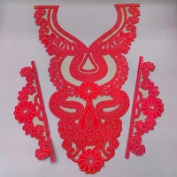 Col en dentelle fait main à coudre, appliques brodées 3D avec strass, en feutre non tissé, pour vêtements