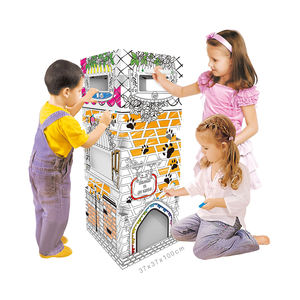 <span class=keywords><strong>Castillo</strong></span> de Cartón para Mascotas en Venta, <span class=keywords><strong>Castillo</strong></span> de Cartón 3D para Gatos con Diseño DIY para Colorear - Product Image 1