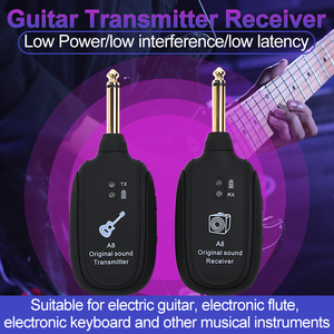 <strong>Wireless</strong> <strong>Guitar</strong> <strong>System</strong> <strong>Guitar</strong> <strong>Transmitter</strong> <strong>Receiver</strong> Rechargeable 4 Channels for Electric <strong>Guitar</strong> Bass - Product Image 2