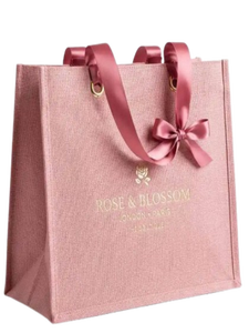 Sacs cadeaux en jute avec poignées confortables et construction en tissu durable pour cadeaux de mariage, produits de boutique, articles d'entreprise - Product Image 3