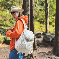 Sac à dos esthétique de grande capacité pour femmes, léger, portable, avec fermeture à glissière, design avec cordon élastique, sac d'école