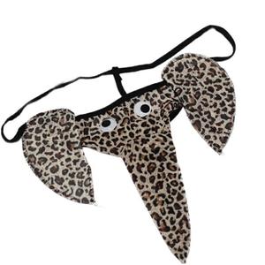 Sous-vêtements sexy pour hommes, string imprimé léopard, taille basse, polyester, motif éléphant, style tentation - Product Image 2