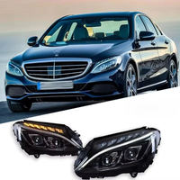 Phares de remplacement LED pour Mercedes-Benz Classe C W205 2014-2018 C260 C300 DRL H7 Bi Xénon avec clignotants – Amélioration des phares avant