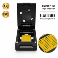 En gros, Socle de test IC à pas de 0,2 mm, type coquille, avec dispositif de pressage manuel rotatif équilibré pour test de puces semi-conductrices, avec support en élastomère
