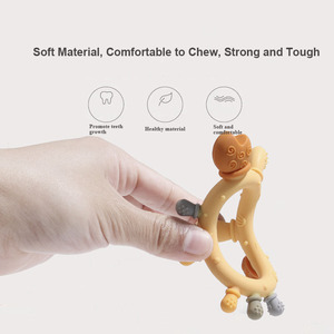 Cartone animato a forma di granchio bambino <span class=keywords><strong>massaggiagengive</strong></span> giocattolo sensoriale anello dentizione in <span class=keywords><strong>Silicone</strong></span> che afferra la dentizione giocattolo per il massaggio lenitivo - Product Image 5