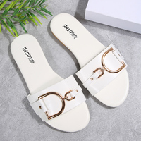 Sandales plates pour femmes, printemps-été, bout ouvert, respirantes, chaussures de plage, antidérapantes, semelle souple, chic, décontractées, pour la marche
