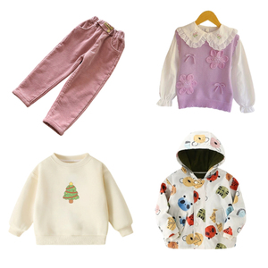 Vêtements d'automne et d'hiver pour enfants en gros : Manteaux en coton, pantalons, gilets floraux, pulls imprimés, sweats à capuche pour enfants (mélange aléatoire de motifs) - Product Image 1