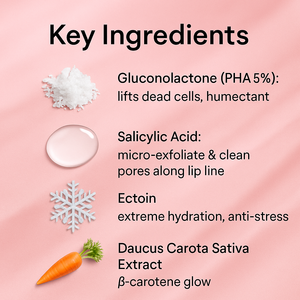 Suero Labial Exfoliante con BHA y PHA al 5%, Hidratante, Reparador, Voluminizador, Antienvejecimiento y Suavizante, Marca Privada - Product Image 4
