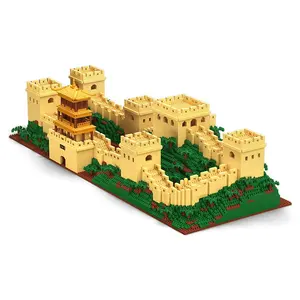 Chinese Architecture Micro Building Blocks The Great Wall Confucius Temple Wanchun Pavilion DIY Assembly Bricks Toy for Kids