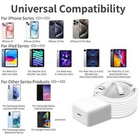 Chargeur USB-C PD 40W avec prise US, adaptateur mural rapide 60W max, chargeur de voyage super rapide AVS DPS Type C pour iPhone 17 Air/17 Pro Max