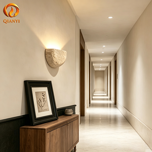 Lámpara de Pared LED de Travertino Amarillo Estilo Wabi-Sabi para Interiores, Lámpara de Noche para Dormitorio, Temperatura de Color Ajustable, Diseño de Aplique de Pared - Product Image 2