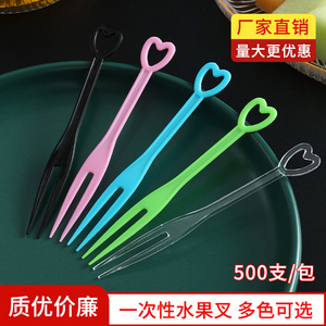 Tenedores desechables de plástico transparente para frutas, postres y pasteles, brochetas para frutas, tenedores para platos de frutas, envasados individualmente. - Product Image 2