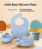 Ensemble de vaisselle en silicone de qualité alimentaire de dessin animé pour l'alimentation et la consommation de bébé