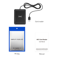 二合一 NFC 非接触式智能卡读卡器 USB 2.0 ISO7816 ISO14443 USB-A 接触式芯片 ID 卡写入器，适用于 Windows Mac Linux