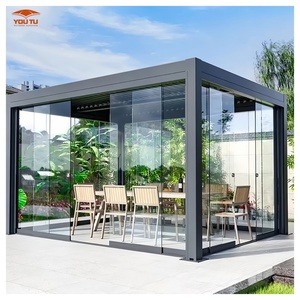 Pergola a Persiane 3x4 <span class=keywords><strong>in</strong></span> Alluminio Verniciato a Polvere con Persiane Regolabili e <span class=keywords><strong>Legno</strong></span> Naturale Trattato a Pressione per Balcone - Product Image 1