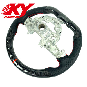 Custom Racing Sports Style Black Twill Carbon Fiber Steering Wheel for KIA Stinger 2016-2020 - Product Image 3