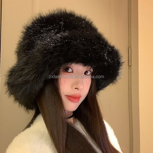Hot Bán Thiết Kế <span class=keywords><strong>Fox</strong></span> Cap Fluffy Faux Lông Xô Mùa Đông Hat Cho Phụ Nữ Cho Sử Dụng Hàng Ngày Phong Cách Ngoài Trời Bánh - Product Image 5