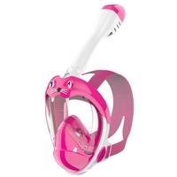 Masque de plongée intégral étanche anti-fuite anti-buée avec tuba sec pour la natation des enfants Lentilles en PC