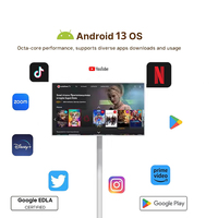Monitor Portátil con Pantalla Táctil LED HD de 21.5 Pulgadas, Android 13, Blanco, Señalización Digital, para Hogar, Oficina y Juegos, con Soporte Integrado