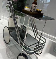 Hôtel cinq étoiles boisson chariot de service chariot de bar de luxe chariot à vin 304 acier inoxydable Banquet Mobile serveur de nourriture chariot chariot or