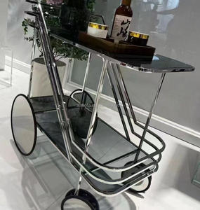 Hôtel cinq étoiles boisson chariot de service chariot de bar de luxe chariot à vin 304 acier inoxydable Banquet Mobile serveur de nourriture chariot chariot or - Product Image 2