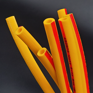 สายลมแรงดันสูง PVC ขนาด 8 มม. สีเหลืองลายริบพร้อมแถบสีแดง รับแรงดันใช้งาน 20 บาร์ สำหรับเครื่องอัดอากาศ เครื่องมือลม และงานตัด - Product Image 3
